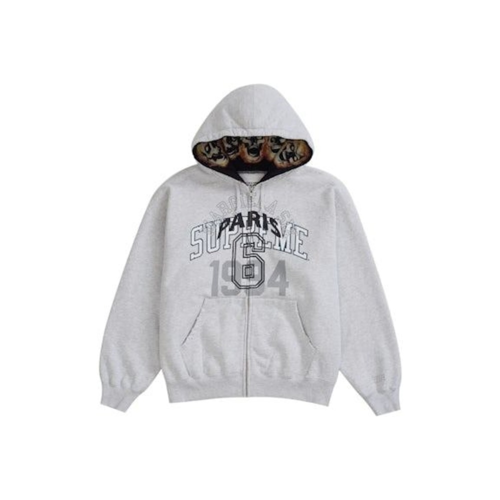 Supreme MM6 Maison Margiela Zip Up Hooded Sweatshirt Ash Grey Size Medium NWT